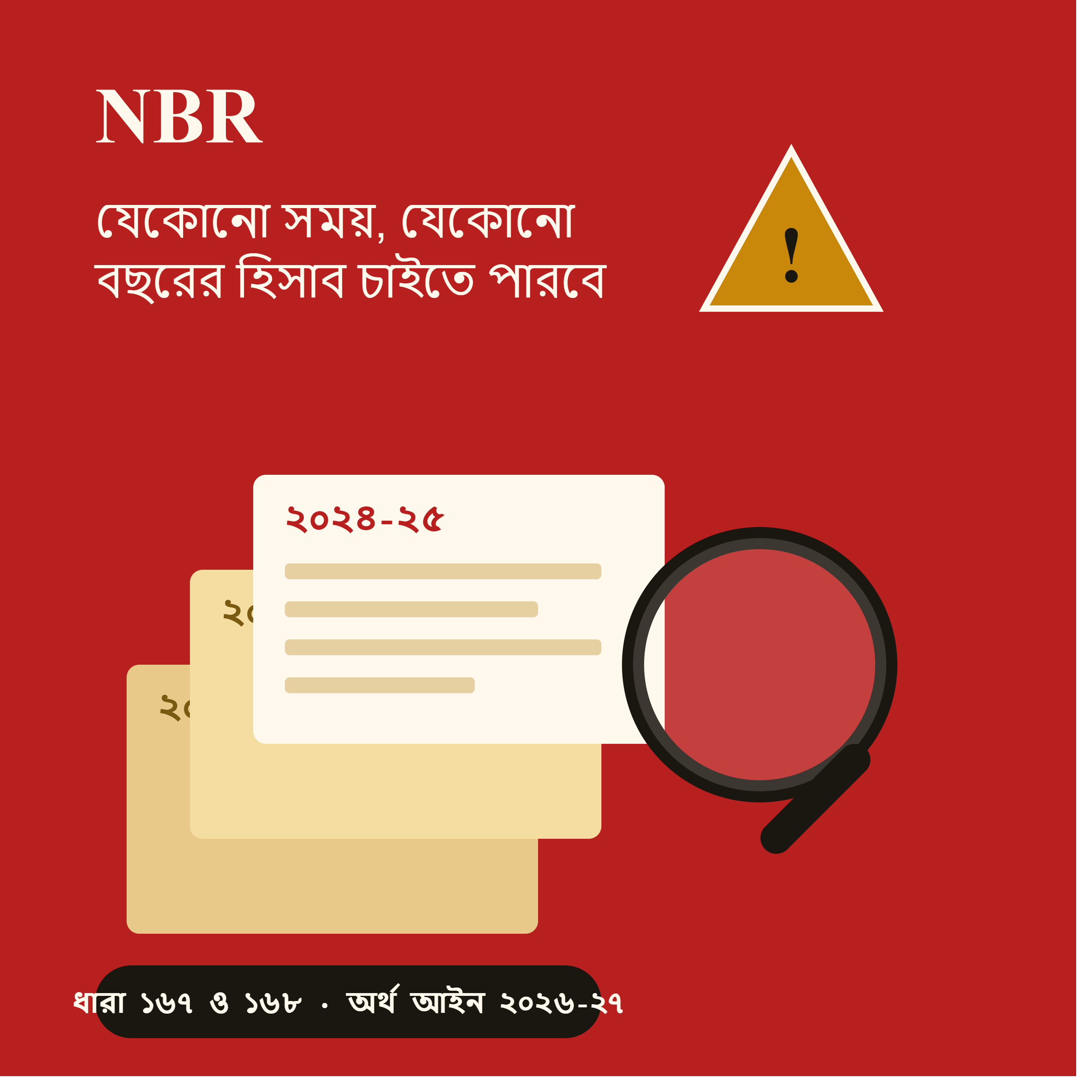 NBR এখন যেকোনো সময় সম্পদ ও জীবনযাপন ব্যয়ের হিসাব চাইতে পারে